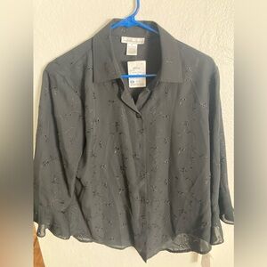 NWT Michele Michele Witchy Whimsygoth Floral Lace Button Down Shirt Size Small